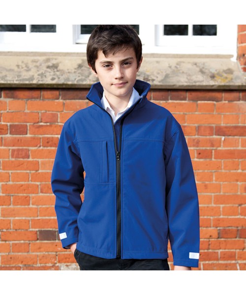 Plain Junior classic softshell 3-layer jacket Result 345 GSM